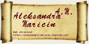 Aleksandra Maričin vizit kartica